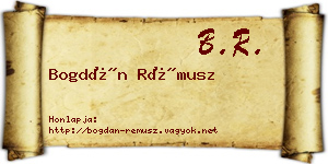 Bogdán Rémusz névjegykártya